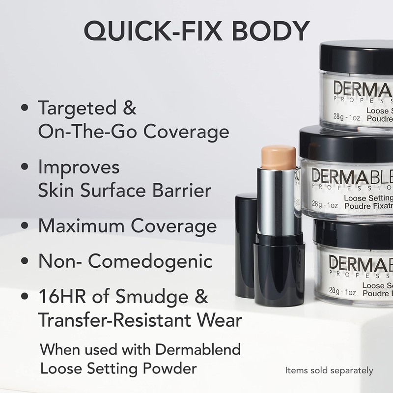 Dermablend Quick-Fix Body Makeup Full Coverage Foundation Stick, Water-Resistant Body