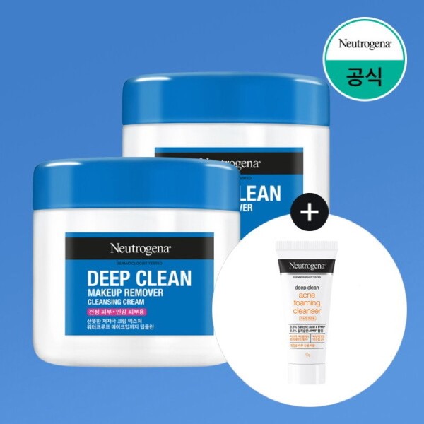 Neutrogena Deep Clean Cleansing Cream 285ml x2 + Acne Foam