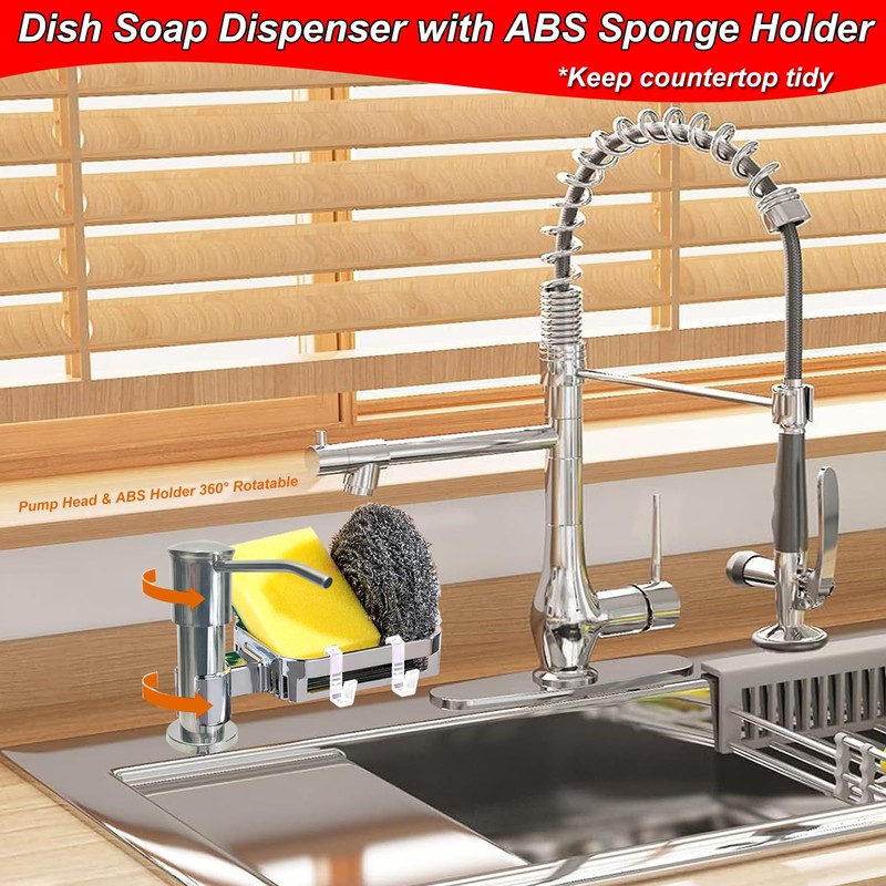 Dish Soap Dispenser for Kitchen Sink, Built in Sink Soap