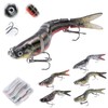 Matymats 6pc Multi-Jointed Pike Lures - 8 Segmented, Slow Sinking,