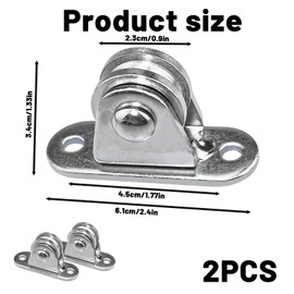 2 Pack Pulley Wheels, Silver Washing Line Pulley Kit, 61x34x25mm Pulley System for Sliding Gates, Clothes Drying Lines, Home Gym Equipment, Sunshade Sails Installation