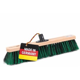 BawiTec BawiMix All-Purpose Broom with Plastic Holder Quick Holder and Wooden Handle Garden Broom Street Broom Arenga Mix Green 50 cm without Handle | Kunststoffhalter, Quickhalter, Arenga Mischung, ohne Stiel