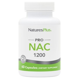 Natures Plus PRO NAC 1200 mg - 60 cápsulas - Crucial para reponer glutatión - Sin OMG, vegano y sin gluten - 30 porciones                             
