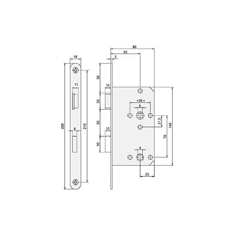 Bever Bathroom / Toilet Door Lock, Changing Cubicle Lock, 280