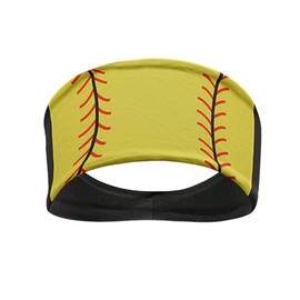 Softball Headband Elastic Workout Headband Gift for Team Player Mom Coach (Softball Yellow)