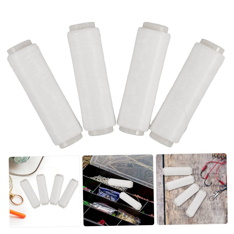 KICHOUSE 4 Rolls High Elasticity Nylon Fishing Line Transparent Fishing