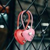 2 Pcs Pink Combination Lock, Red Heart Shape Padlock, Couple