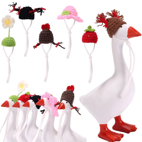 Lyreh 6pcs Desk Goose Hats, Woolen Yarn 7 Inches Desk