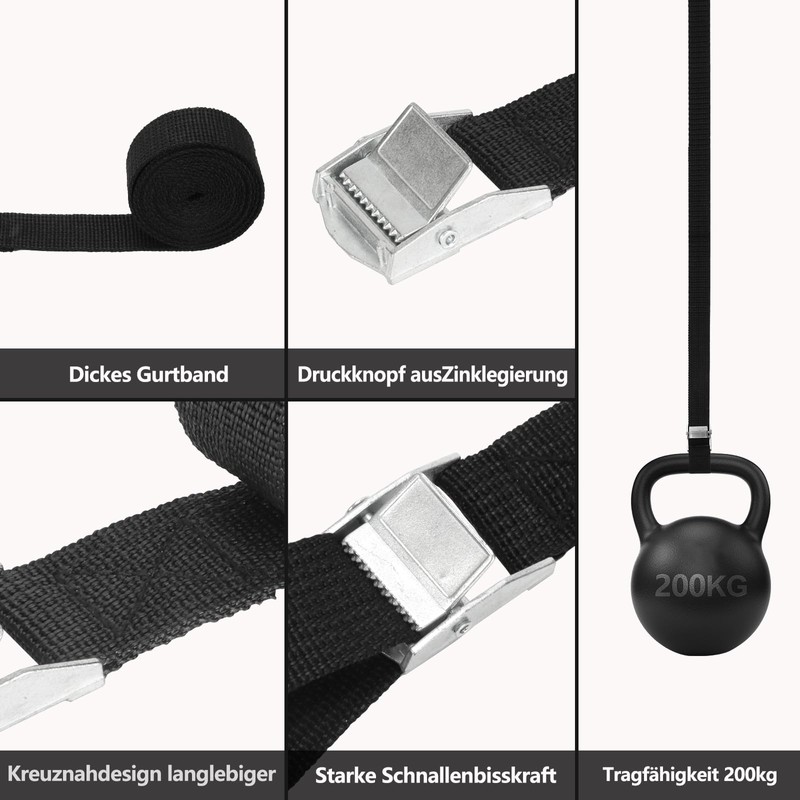Prebarfun Set of 12 Tie Down Straps Set, 4 Pieces