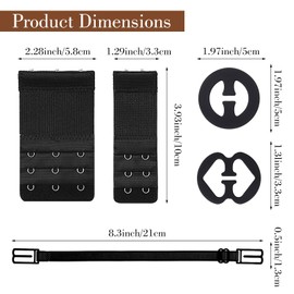 QfwdfcTrenz 18 Pcs Bra Strap Clips Adjustable Non Slip Bra Clips Strap Holder to Make Racerback Comfortable Bras Extenders 2/3 Hook Bras Converter to Racerback