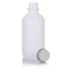JUVITUS 2 oz Frosted Clear Glass Boston Round Bottle with