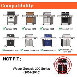Genesis II Flavorizer Bars for Weber Genesis II/LX 300 Series II E-310, II E-330, II E-335, II S-335, II LX S/E-340 (2017 and Newer) Gas Grills, 17.1" Heat Plates for Weber 66032/66795, 17GA