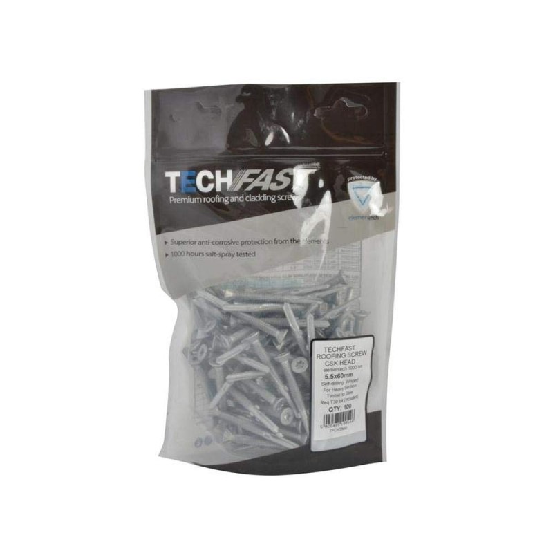 TechFast Heavy Duty Timber to Steel Roofing Screws | 5.5