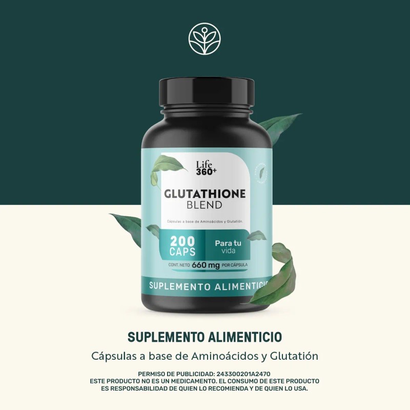 Glutatin Cpsulas Life360 Glutathione Blend 200 Cpsulas Sin Sabor
