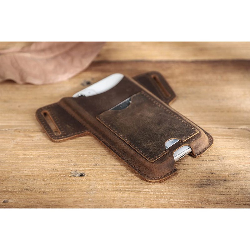 Hiram Custodia per cellulare in Pelle da Uomo Custodia universal