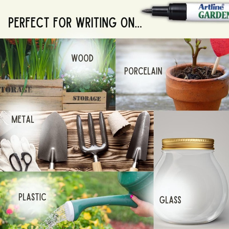 Artline Garden Markers, 0.8 mm Writing Width, Black, 12 Pack