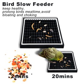 Bird Slow Feeder Mats Parrot Foraging Feeder Silicone 2 Pieces