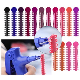 Dental Orthodontic Ligature Ties and Orthodontic Ligature Gun Orthodontic Ligature Ring Rubber Bands Multi-Color for Clinics, homes, and beauty salons（1040 Pcs/Bag）