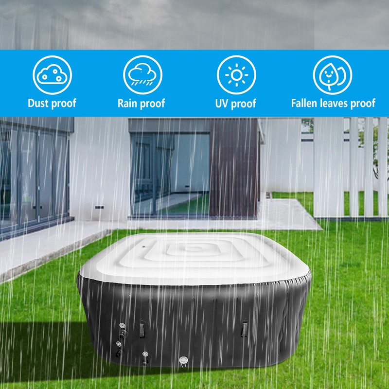 Tlswshsy 4.2Ft Inflatable Hot Tub Cover- Energy Saving Lid for