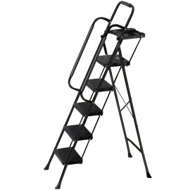 SEGAWE 5-Step Ladder Folding Step Stool for Kitchen/Closet