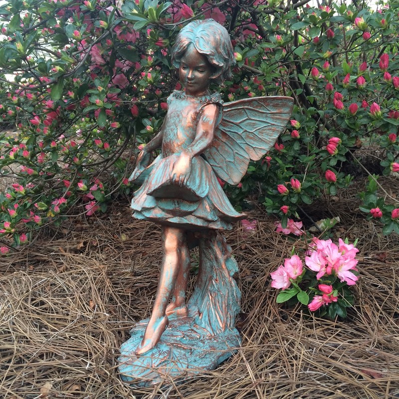 HomeStyles Emily Fairy 96001 Large Statue Bronze Patina, 17" H