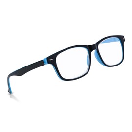 In Style Eyes Super Strong High Magnification Reading Glasses - Full-Rimmed Oval Plastic Frame, Non-Polarized Lens - Blue - 4.5x