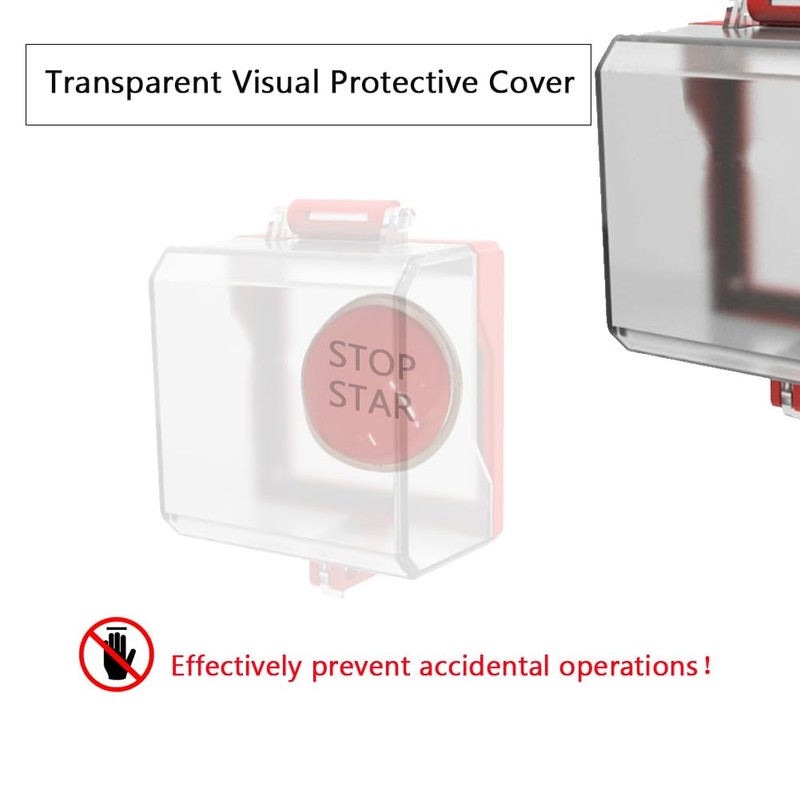 Hdtyyln 1 Pcs Emergency Stop Button Cover, Transparent Stop Button