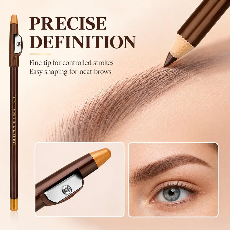 6PCS 3Colors Eyebrow Pencil Set with Sharpener - Long Lasting
