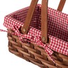 Wickerwise Small Rectangular Woodchip Picnic Baskets with Double Folding Handles,