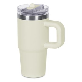 Tswofia 14 oz Tumbler for kids with Detachable Flip Straw Lid and handle, 100% Leak Proof 14 oz mini cup, Stainless Steel Vacuum Insulated Tumbler, Wide Mouth Easy to Clean, Keep Cold or Hot (Cream)