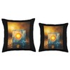 Sun Encased In Ice Cube Surreal Nature Art Throw Pillow