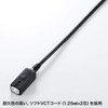 Sanwa Supply TAP-EX34-3BKN Slim Power Extension Cord (2P, 3 Socks,
