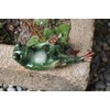 Holzwurm Decorative Ceramic Frog Lying Down Green Glazed 20cm