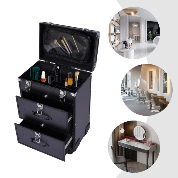 Unbranded 3 Layers Mobile Makeup Case Cosmetic Storage Trolley Box