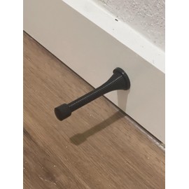 Rocky Mountain Goods Spring Door Stops – Black Matte Finish, Pack of 5 – 3-1/8” Steel Door Stopper with Rubber Tip – Wall Protector for Baseboards and Doors – Easy Install Black Bumper Stops