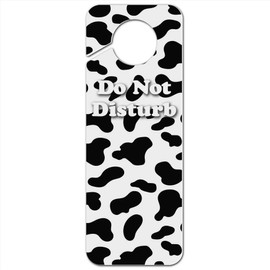 GRAPHICS & MORE Cow Print Black White Plastic Door Knob Hanger Sign