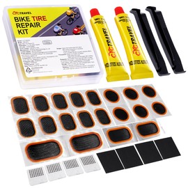 cyctravel Bike Tire Repair Kit, Bicycle Inner Tube Puncture Patch Kits with 20 PCS Vulcanizing Patches, User Manual, Metal Rasp and Tire Lever, Bike Patch Kit for Mountain and Road Bike. (3)