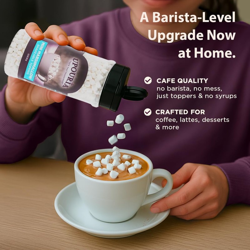 Upouria Mini Marshmallow Beverage and Dessert Topper, Rich Flavor Enhancer