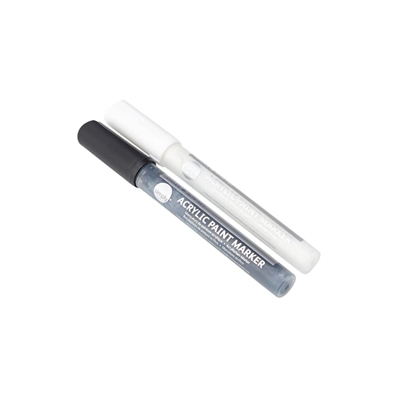 Daler Rowney Simply Acrylic Metallic Marker Pen Set, Black and