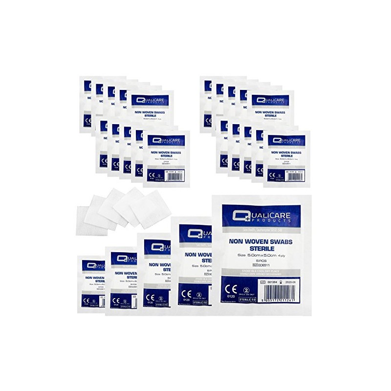 Qualicare None Woven 4PLY Sterile Gauze Medical Swabs Single Pack,