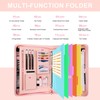 Leathario 3-Ring Portfolio Binder, Includes 5 Folder Index Dividers, 13