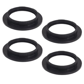 DBOO 4 Pcs Plastic Lamp Shade Reducer Ring Converter E27 / E14 Lamp Holder Twist Lock Socket Replacement Ring Plastic Screw Bulbs Lamp Lampshade Fitting Washer Adapter Ring (E27, Black)