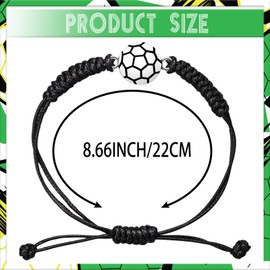 Alomois 20pcs Soccer Party Favors Soccers Bracelets Adjustable Inspirational Wristbands Sport Theme Birthday Party Favor for Teens(Soccer)