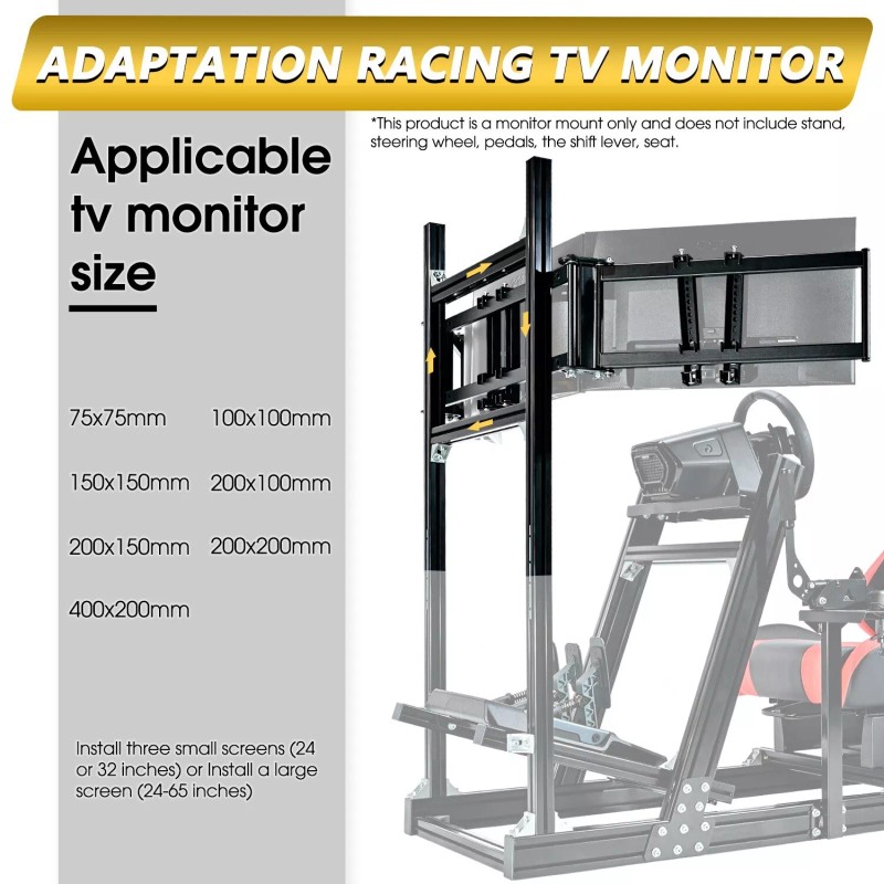 Dardoo Aluminum Profile Cockpit Triple Monitor Stand for Racing Sim