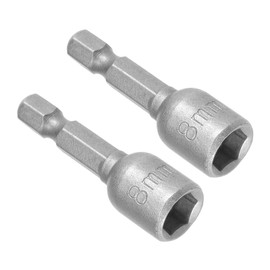 CoCud Driver Drill Bit 1/4" Hex Shank 8mm Socket 42mm Length Chrome Vanadium Steel Quick Change Magnetic Nut Setter - Perfect for Repair, Set of 2