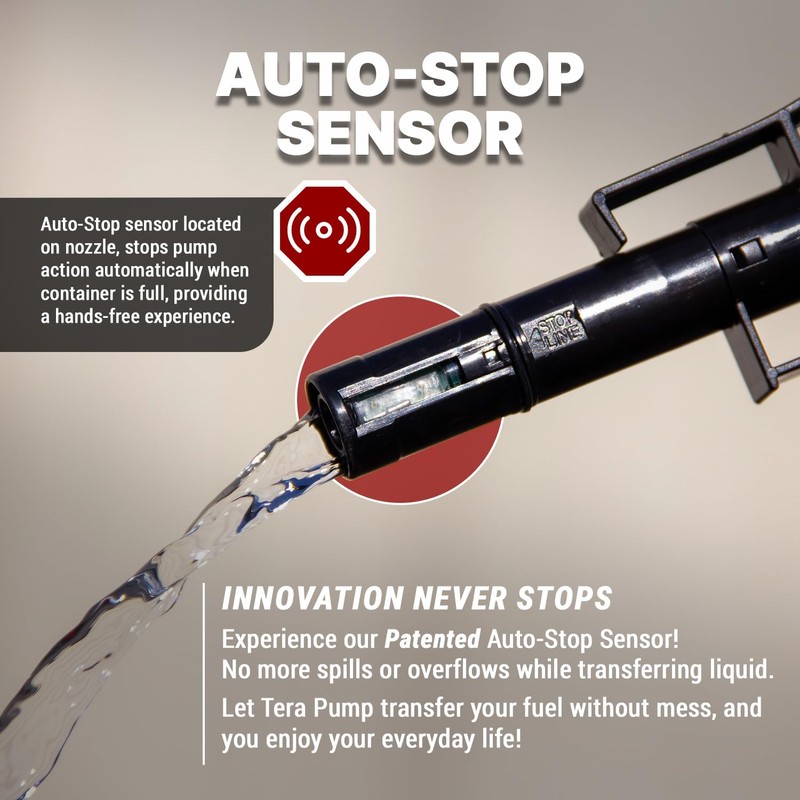 TERA PUMP Battery Powered On/Off Switch Fuel Transfer Pump for