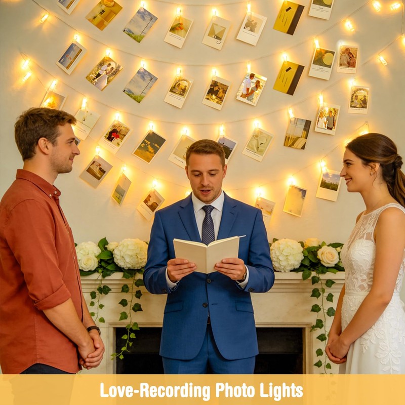 JMEXSUSS 40 LED Photo Clip String Lights with 40 Clips,