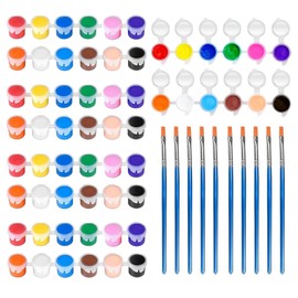 GODLIY Mini Acrylic Paint Set for Kids,5 Pack 12 Colors Washable Kids Paint kit,Perfect for Home Birthday Classroom Party Favors,Painting Canvas,Paper,Wood,Rock & Fabric