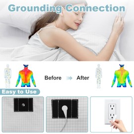 Organic Grounding Sheet 10% Silver for Bed Sleeping Therapy with Connection Cord,Grounding Sheets with Grounding Cord (White, 60x80 inch/Queen)