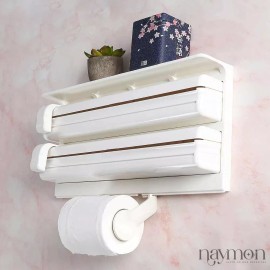 Naymon Dispensador 3 En 1 Porta Toalla Papel Aluminio Playo Cocina